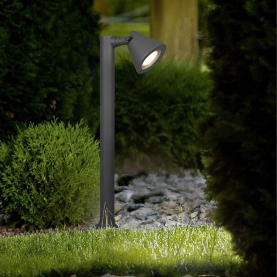 Lampione da giardino moderno luce orientabile antracite Lampione da giardino moderno luce orientabile antracite