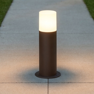 Lampioncino da giardino moderno cilindro marrone corten
