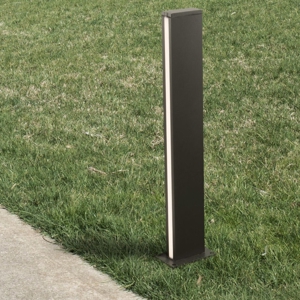 Lampione rettangolare nero moderno led 12w 3000k per esterno