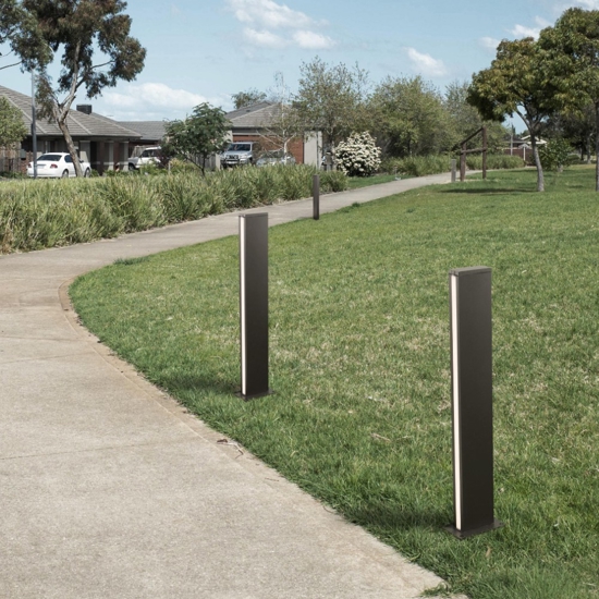 Lampione rettangolare nero moderno led 12w 3000k per esterno Lampione rettangolare nero moderno led 12w 3000k per esterno