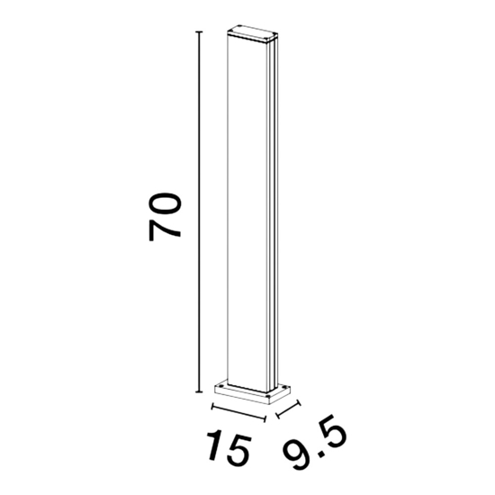 Lampione rettangolare nero moderno led 12w 3000k per esterno Lampione rettangolare nero moderno led 12w 3000k per esterno