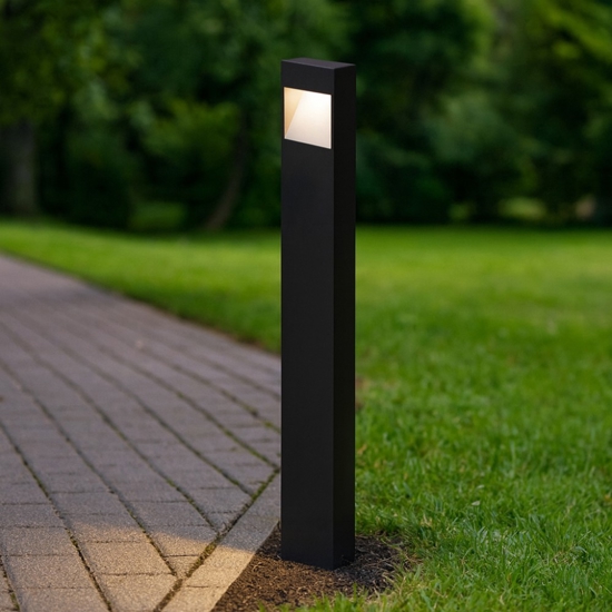Lampione da giardino moderno antracite led 10w 3000k manfria eglo fp