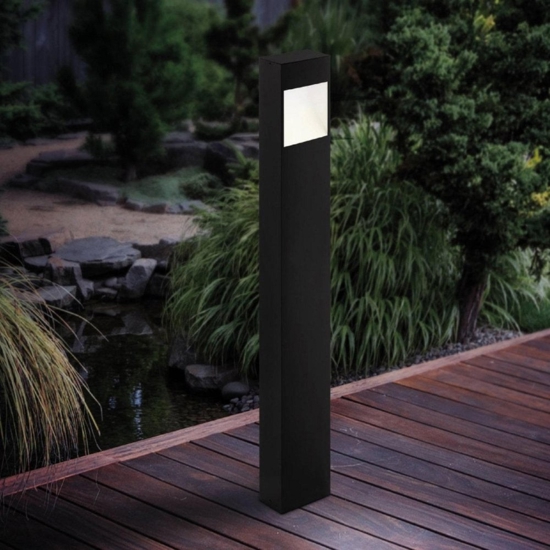 Lampione da giardino moderno antracite led 10w 3000k manfria eglo fp