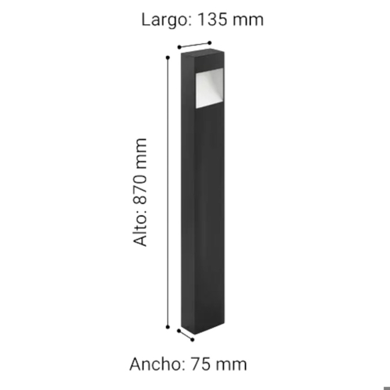 Lampione da giardino moderno antracite led 10w 3000k manfria eglo fp