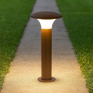Lampione moderno da giardino marrone corten gea luce