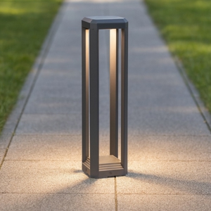 Lampione da giardino gea luce led 13w antracite ip65 4000k h50 cm