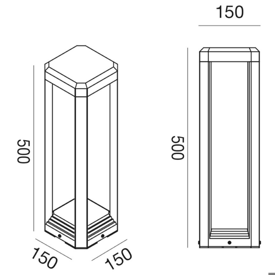 Lampione da giardino gea luce led 13w antracite ip65 4000k h50 cm Lampione da giardino gea luce led 13w antracite ip65 4000k h50 cm