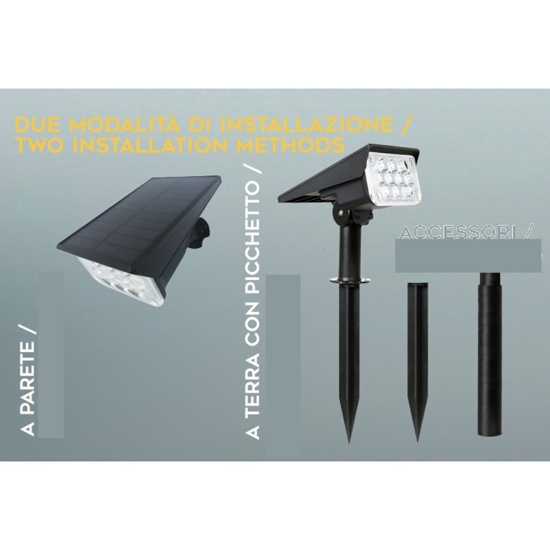 Lampione solare da giardino led 4w 6000k con picchetto