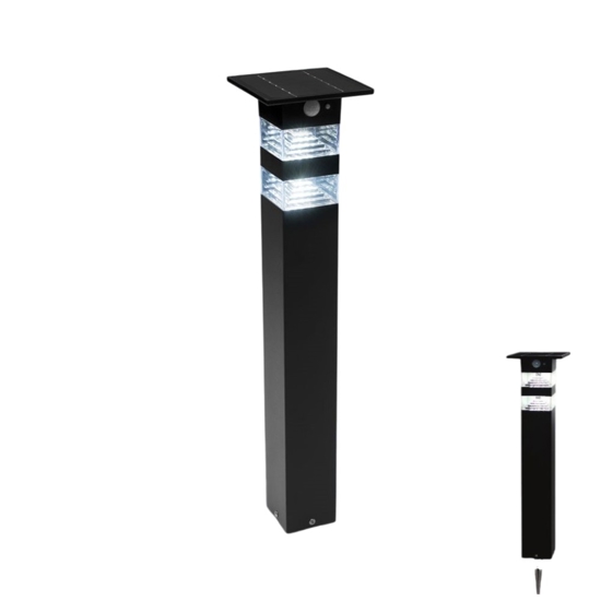 Lampione da giardino solare nero moderno 6000k