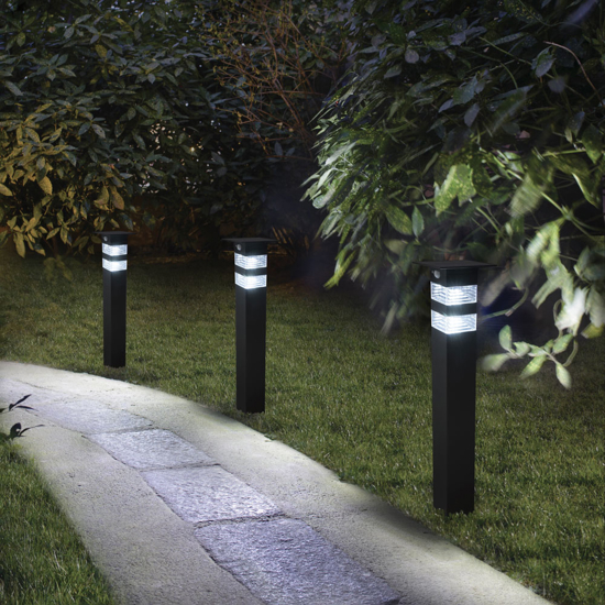 Lampione da giardino solare nero moderno 6000k