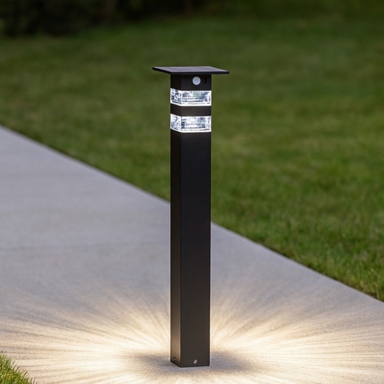 Lampione solare da giardino led 3w 6000k nero vivida