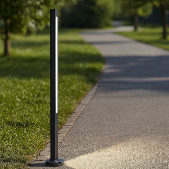 Jedi pt h080 ideal lux lampione da esterno giardino nero led 3000k Jedi pt h080 ideal lux lampione da esterno giardino nero led 3000k