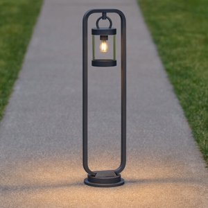 Lampione da giardino antracite con sensore crepuscolare