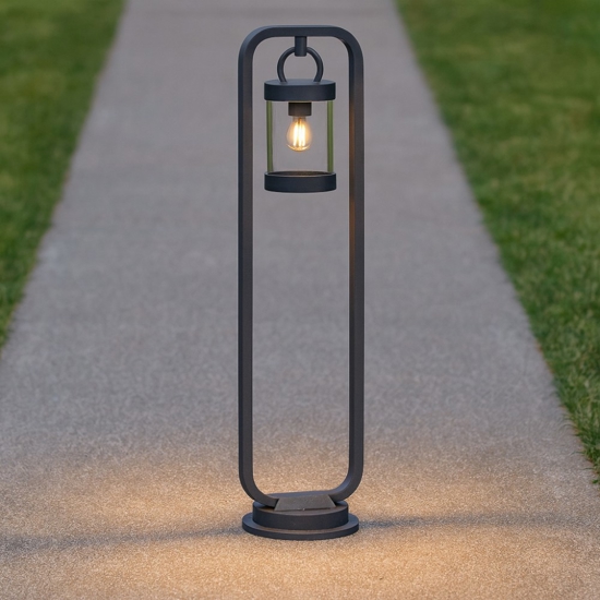 Lampione da giardino antracite con sensore crepuscolare