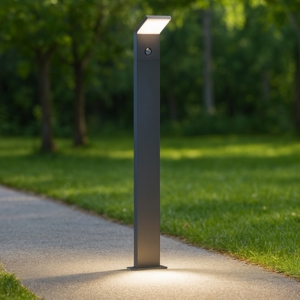 Lampione antracite da giardino led 8w 3000k con sensore movimento moderno