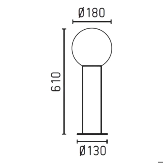 Lampioncino antracite moderno per esterno giardino sfera bianca Lampioncino antracite moderno per esterno giardino sfera bianca