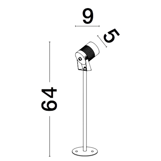 Lampione da giardino con faretto orientabile led 5w 3000k Lampione da giardino con faretto orientabile led 5w 3000k