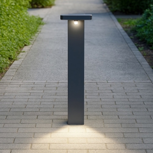 Lampione solare grigio da giardino led 4000k design moderno