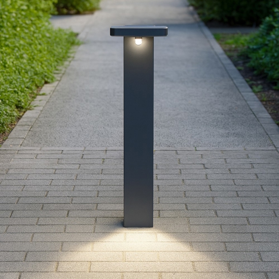 Lampione solare grigio da giardino led 4000k design moderno
