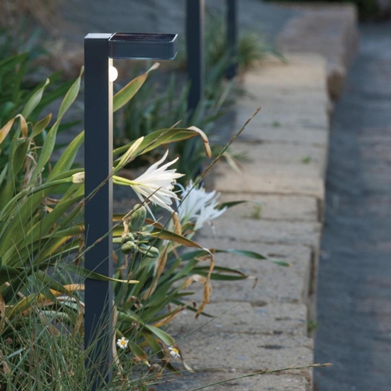 Lampione solare grigio da giardino led 4000k design moderno