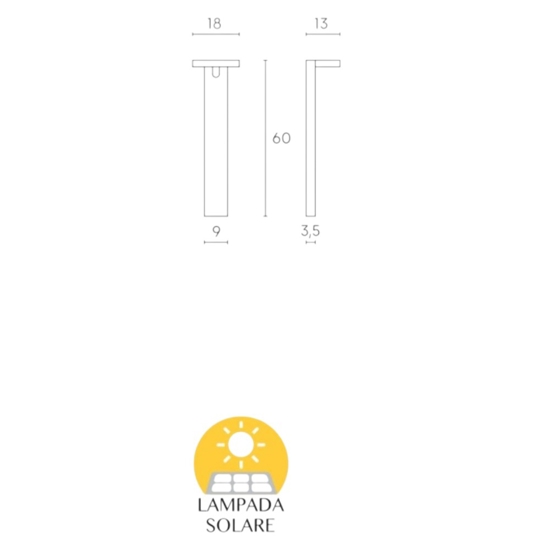 Lampione solare grigio da giardino led 4000k design moderno