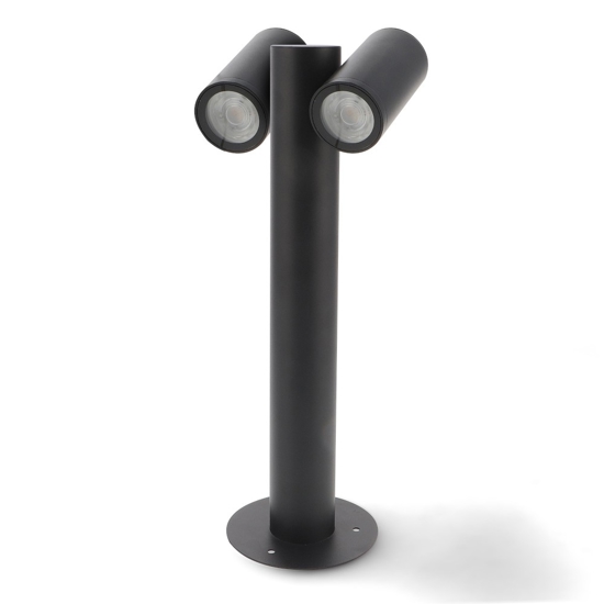 Lampione da giardino nero moderno luci orientabili fp