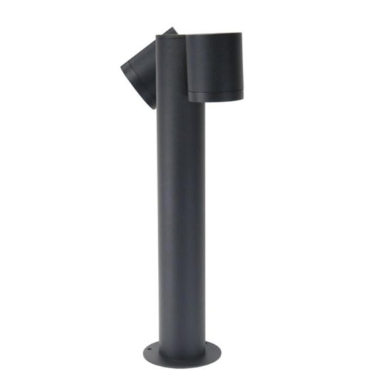 Lampione da giardino nero moderno luci orientabili fp