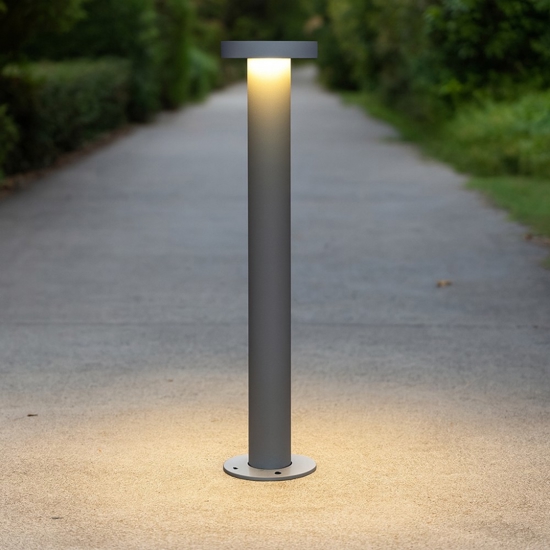 Lampione da giardino moderno design grigio led 7w 3000k