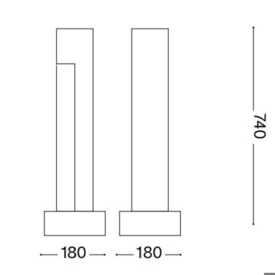 Ideal lux titano pt h74 3000k lampione per giardino Ideal lux titano pt h74 3000k lampione per giardino