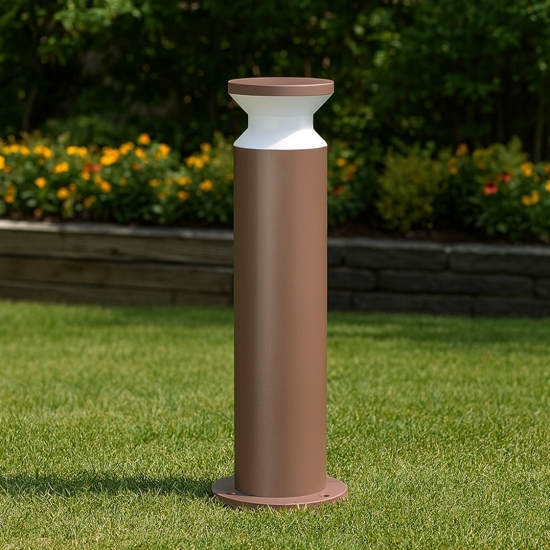 Torre pt1 h60 ideal lux lampione da esterno marrone per giardini Torre pt1 h60 ideal lux lampione da esterno marrone per giardini