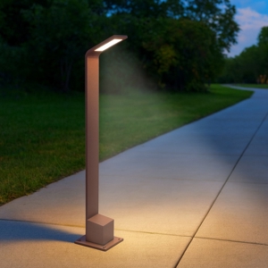 Ideal lux agos pt h60 4000k lampione da esterno led 6w marrone