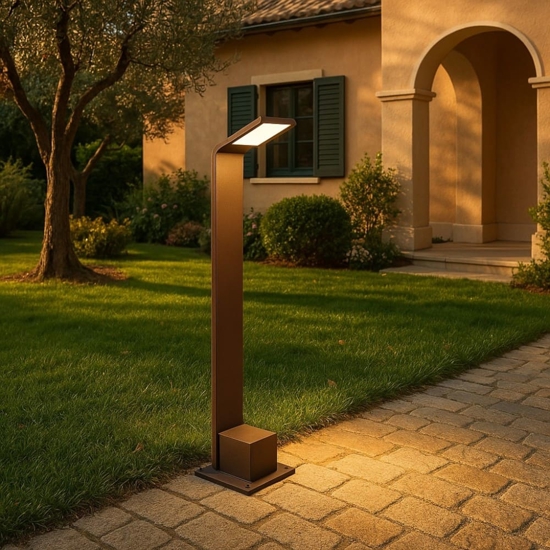 Ideal lux agos pt h60 4000k lampione da esterno led 6w marrone Ideal lux agos pt h60 4000k lampione da esterno led 6w marrone