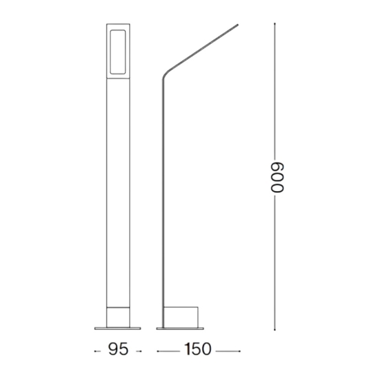 Ideal lux agos pt h60 4000k lampione da esterno led 6w marrone Ideal lux agos pt h60 4000k lampione da esterno led 6w marrone