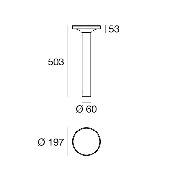 Lampione da giardino moderno h50 cm led 3000k linea light bond ip65
