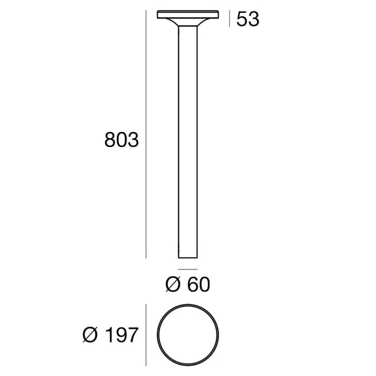 Linea light bond lampione da giardino ip65 nero led 3000k h80 cm