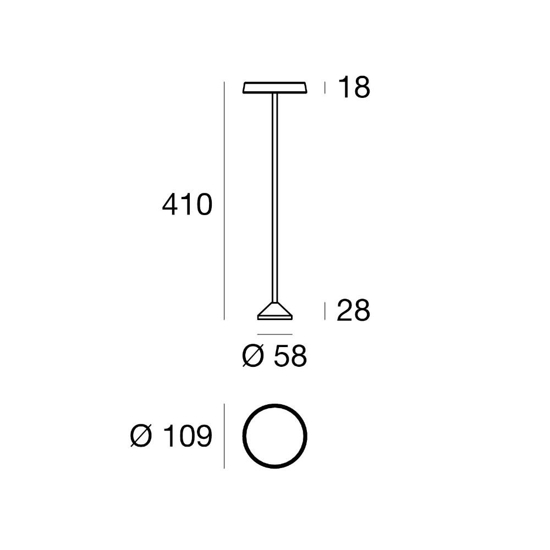 Lampione da giardino ip65 nero h41 cm linea light pistillo led Lampione da giardino ip65 nero h41 cm linea light pistillo led