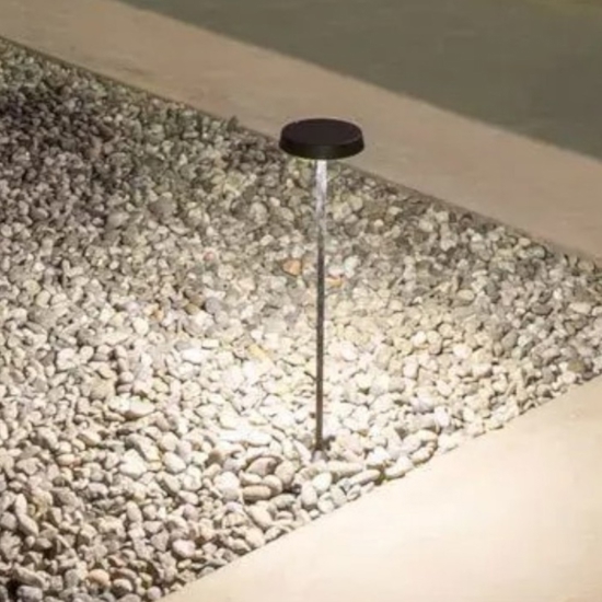 Lampione da esterno linea light pistillo ip65 nero h61 cm