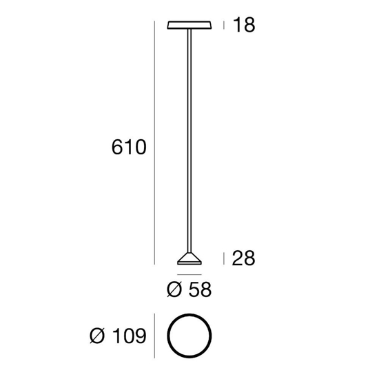 Pistillo linea light lampione da esterno marrone led 3000k ip65 Pistillo linea light lampione da esterno marrone led 3000k ip65