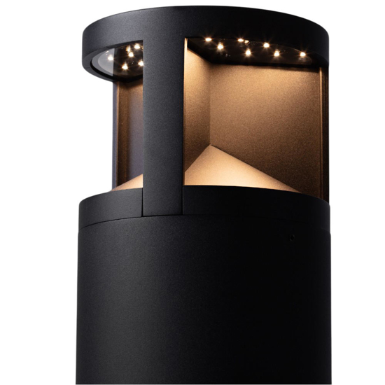 Lampione da giardino tubolare led 24w 3000k nero moderno Lampione da giardino tubolare led 24w 3000k nero moderno