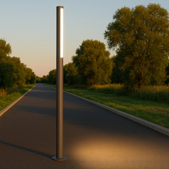 Ondaluce pt tommy lampione da esterno giardino antracite 180cm ip54
