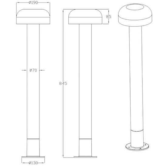 Lampione da esterno ip54 h84 cm grigio cemento Lampione da esterno ip54 h84 cm grigio cemento
