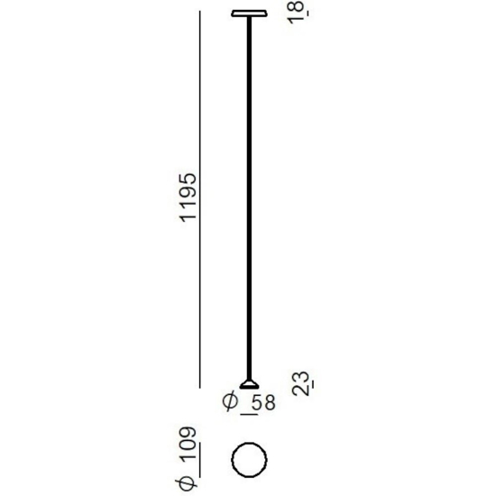 Linea light pistillo lampione da giardino nero ip65 led h119cm