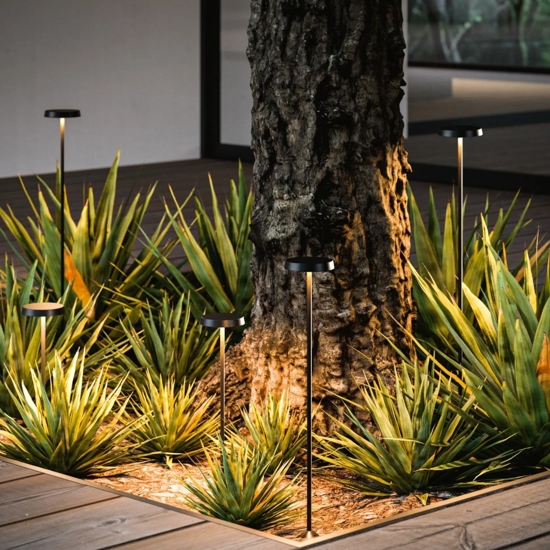 Linea light pistillo lampione da giardino nero ip65 led h119cm