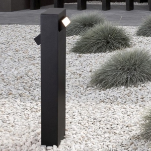 Visualizza i dettagli per Lampione basso da giardino moderno led 3000k nero rettangolare Lampione basso da giardino moderno led 3000k nero rettangolare