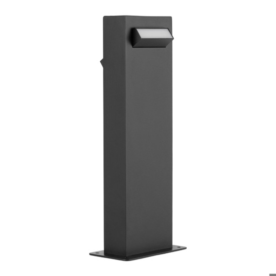 Lampione basso da giardino moderno led 3000k nero rettangolare