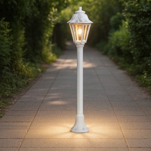 Lampione alto da giardino top light asti bianco ip55