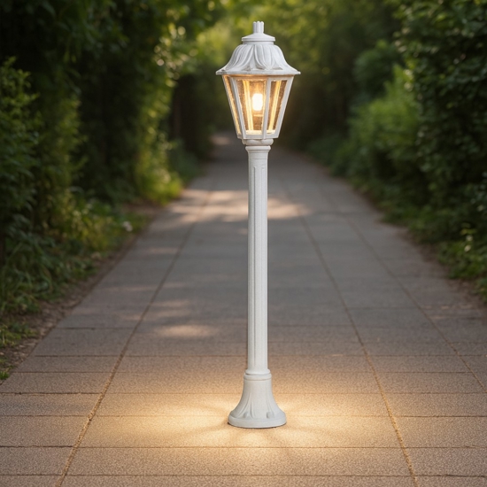 Lampione alto da giardino top light asti bianco ip55