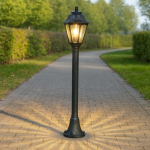 Lampione da giardino asti top light nero anti ruggine