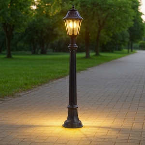 Lampione alto da giardino top light asti nero anti corrosione