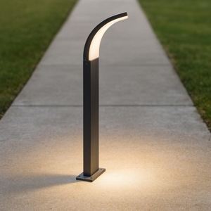 Lampione per esterno design curvo grafite led 15w 3000k ip65